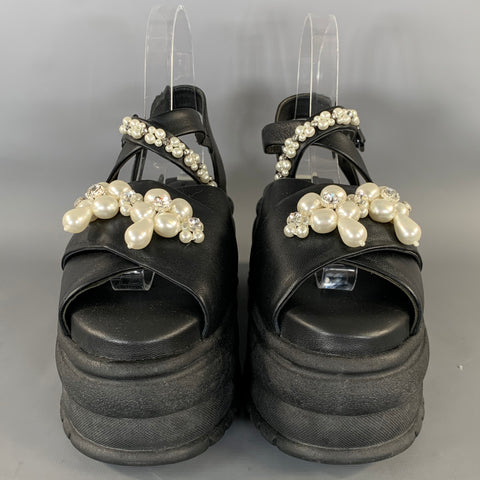 SIMONE ROCHA SS2021 Size 5 Black White Sandals