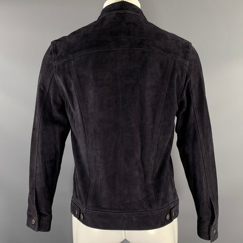 LEVI'S Size M Navy Suede Trucker Jacket