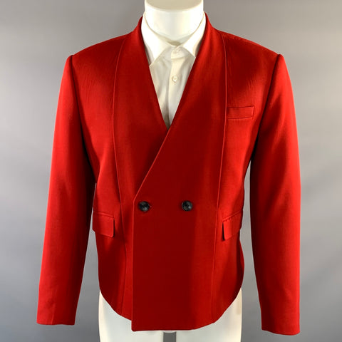 ENFANTS RICHES DEPRIMES ERD SS 2018  M Red Wool Collarless Sport Coat
