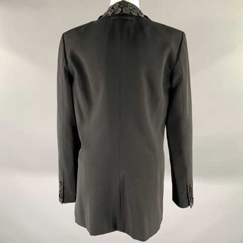 JEAN PAUL GAULTIER Size M Black Virgin Wool Button Shawl Lapel Blazer