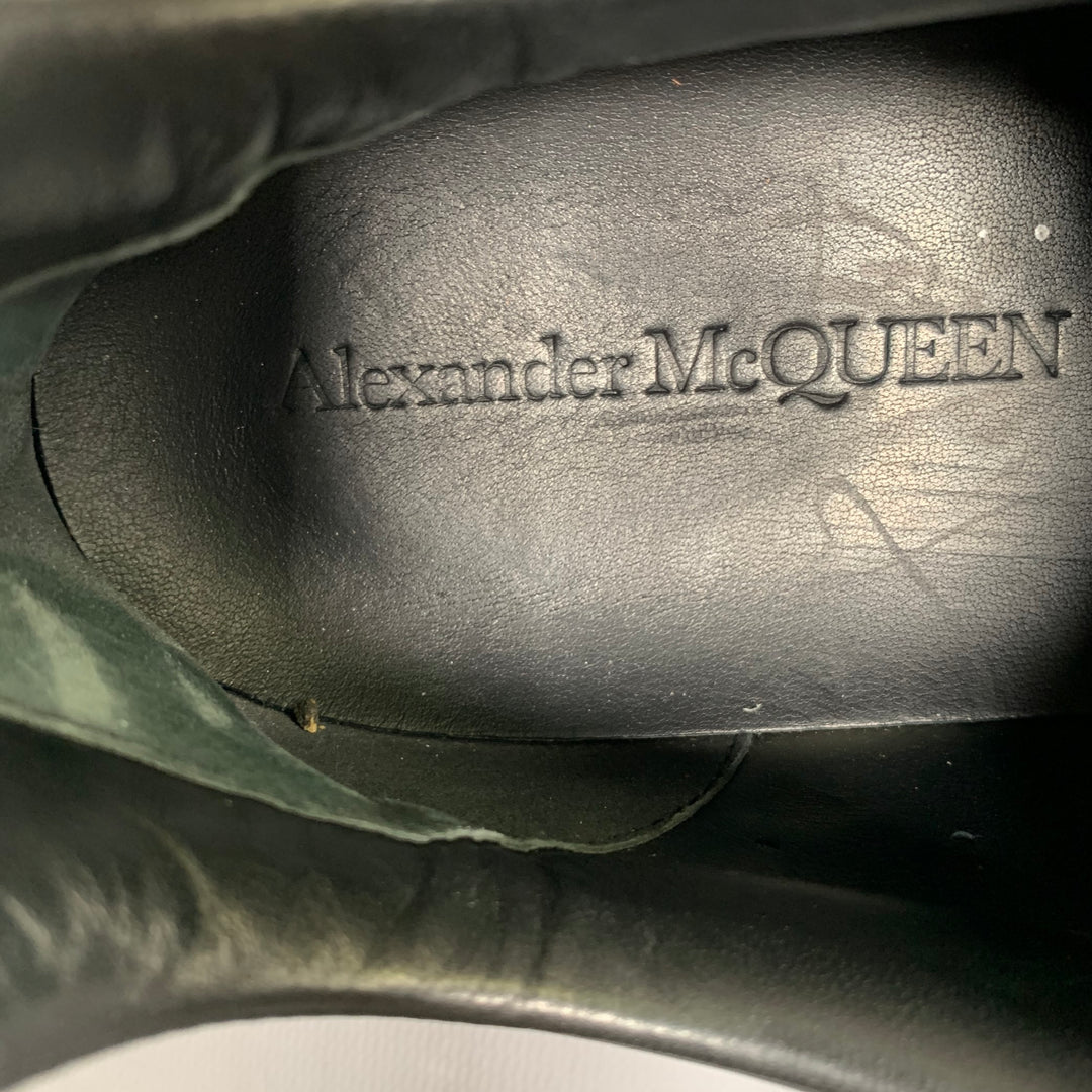 ALEXANDER MCQUEEN Size 10.5 Black Leather Sneakers