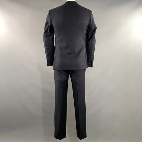 ERMENEGILDO ZEGNA Chest Size 40 Navy Solid Wool Double Breasted 32 31 Suit
