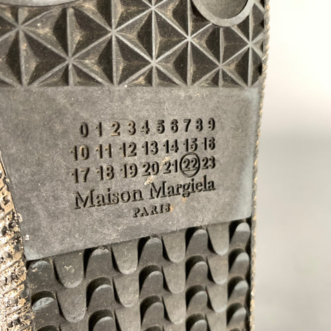 MAISON MARGIELA Size 8 Silver Black Glitter Lace Up Sneakers