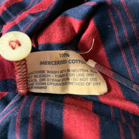 CHRISTIAN DIOR Size M Red Navy Stripe Cotton Polo