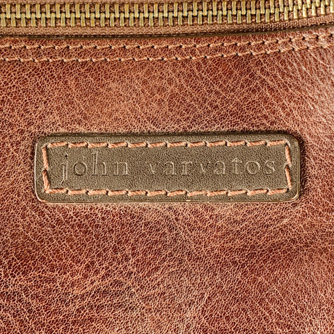 JOHN VARVATOS Brown Leather Crossbody Messenger Bag