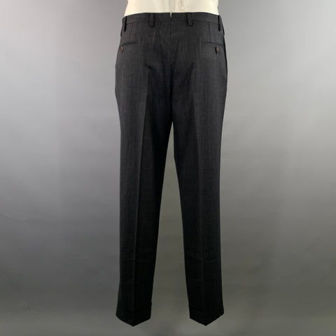 SARTORIO Chest Size 44 Grey White Speckled Wool Double Breasted Suit
