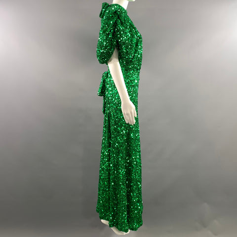 ROTATE Size S Green Polyester Maxi Dress