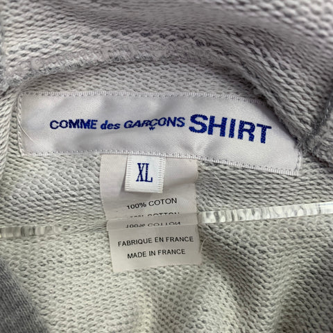 COMME des GARCONS SHIRT Size XL Grey Blue White Stripe Jacket
