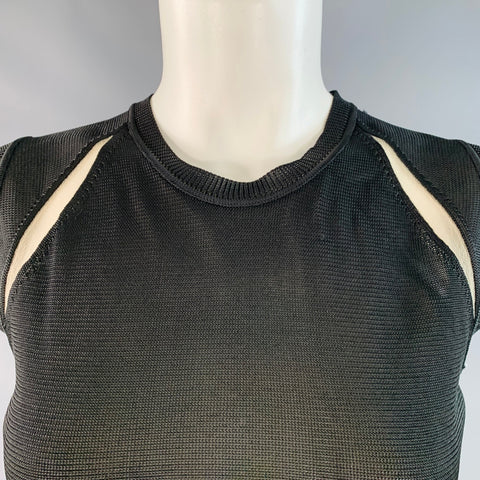 MAISON MARGIELA Vintage Size S Black Grey Jersey Sleeveless Crew Neck Casual Top