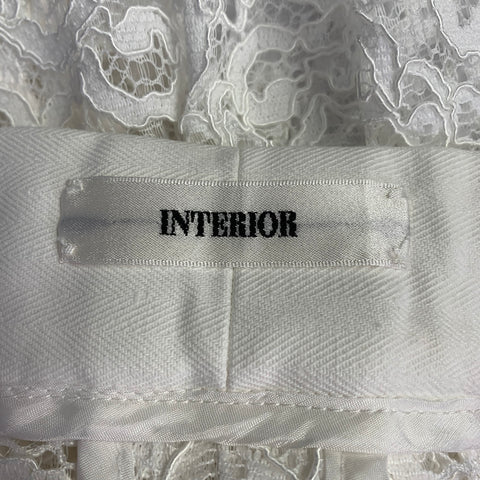 INTERIOR Size XS Off White Nylon Blend Lace Shirt Pants Set