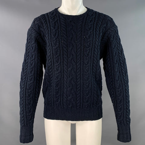 POLO by RALPH LAUREN Size M Navy Cotton Chunky Cable Knit Sweater