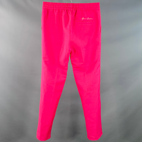 VERSACE Size M Pink Fuchsia Virgin Wool Mohair Pleated Tapered Casual Pants