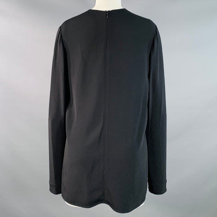 STELLA McCARTNEY Size 4 Black Pink Viscose Blend Embroidered Bird Pullover