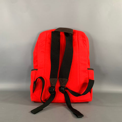 JACK SPADE Red Black Solid Canvas Backpack Bag