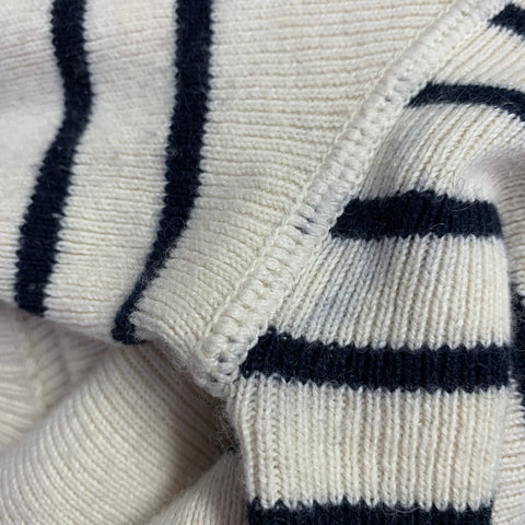 POLO by RALPH LAUREN Size L Cream Black Stripe Cotton Cashmere Pullover
