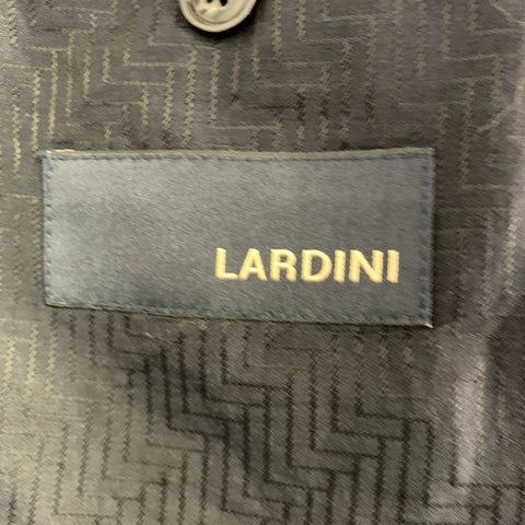 LARDINI Size 38 Navy Black Wool Double Breasted Tuxedo