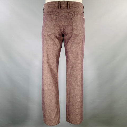 LORO PIANA Size 36 Purple Cotton Button Fly Casual Pants
