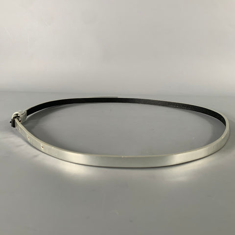 HAIDER ACKERMANN Size S Silver Metallic Leather Belt