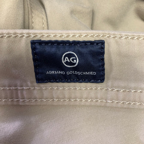 ADRIANO GOLDSCHMIED Size 34 Cream Contrast Stitch Cotton Blend Casual Pants
