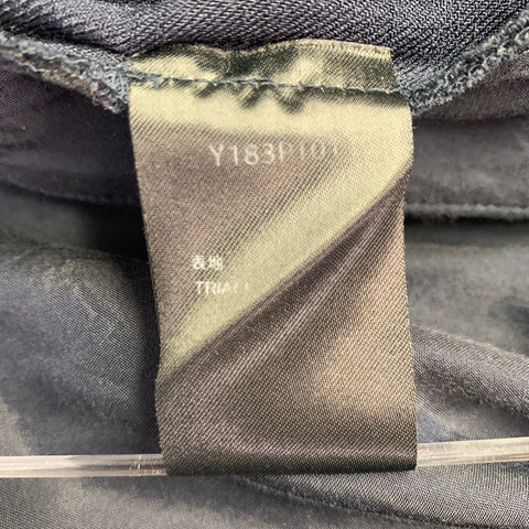 YANTOR Pantalon décontracté plissé en mélange de triacétate, taille M, marine