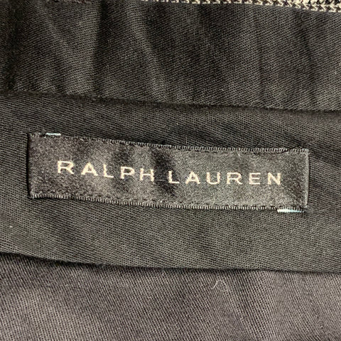 RALPH LAUREN Size 40 Regular Black Grey Houndstooth Wool Notch Lapel Suit