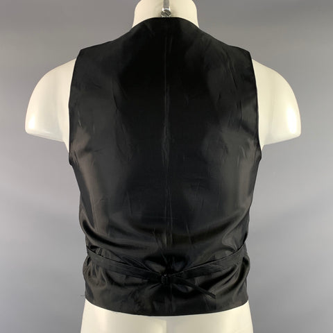 CALVIN KLEIN Size S Black Pinstripe V Neck Vest