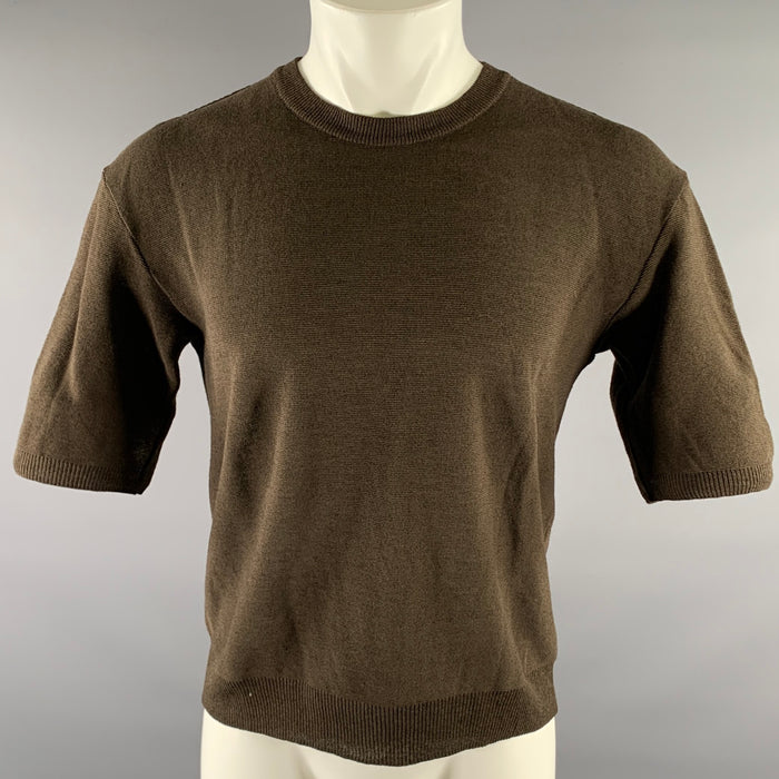 ISSEY MIYAKE Size M Brown Knit Short Sleeve T-Shirt