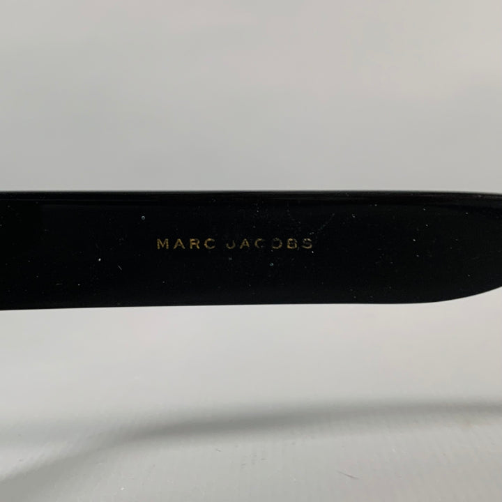 MARC JACOBS Black Silver Signature Print Acetate Sunglasses