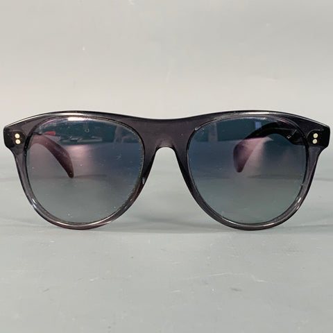 GIORGIO ARMANI Brown Transparent Acetate Teardrop Sunglasses