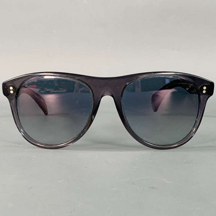 GIORGIO ARMANI Brown Transparent Acetate Teardrop Sunglasses