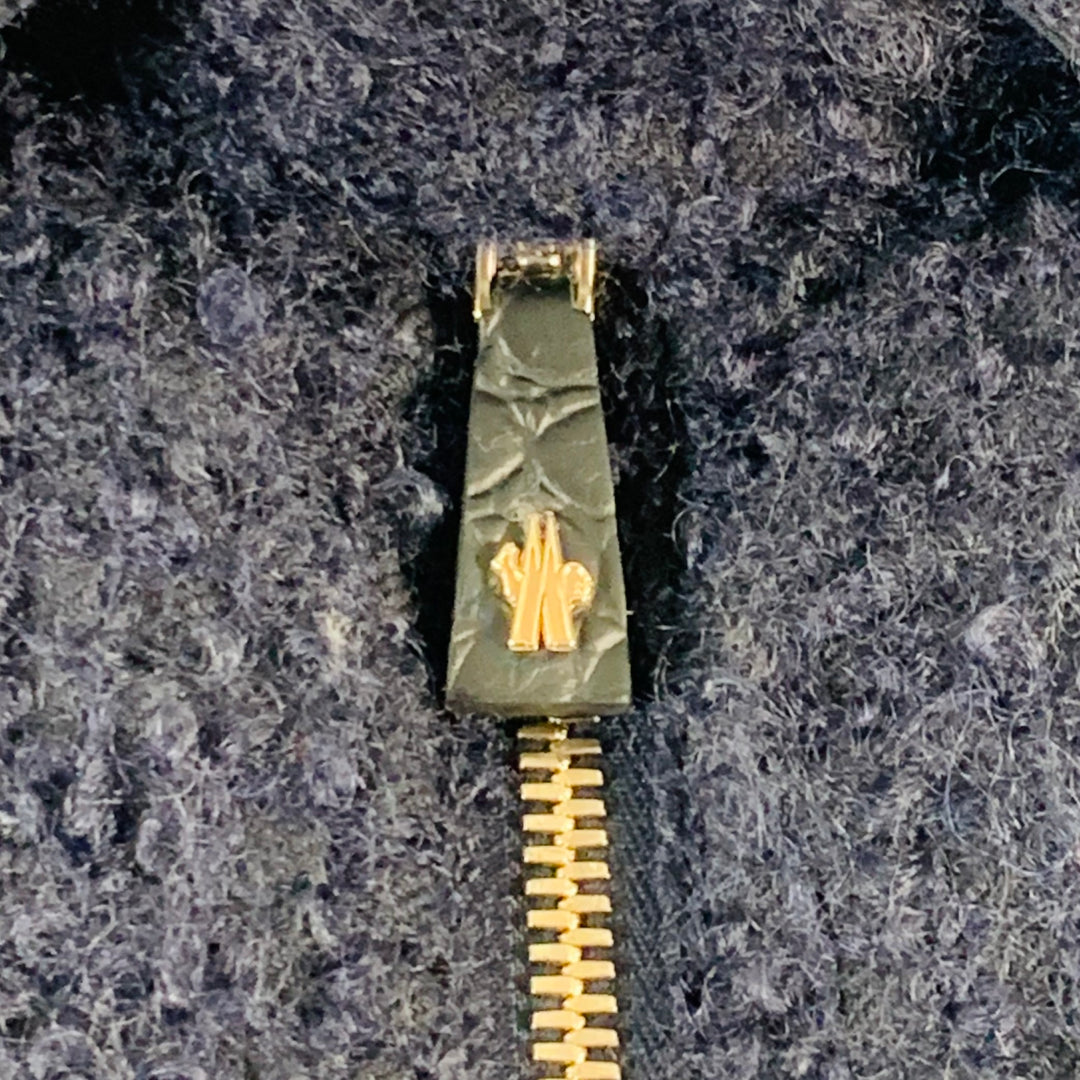 MONCLER by GIAMBATTISTA VALLI Size XS Cathy Navy Faux Fur Zip Pockets Coat