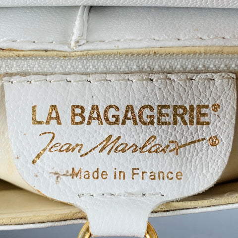 LA BAGAGERIE Vintage One Size White Leather Crossbody Handbag