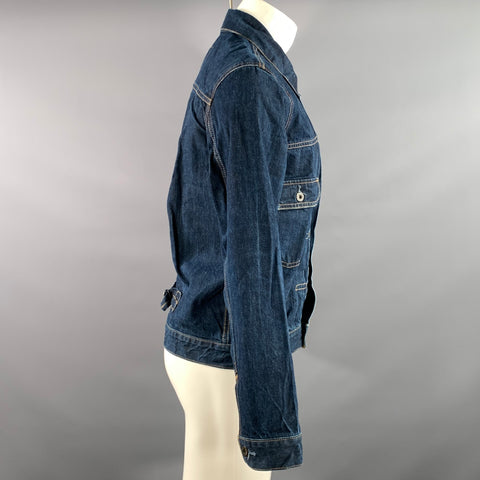 LEVI'S Size M Navy Indigo Pleated Cotton Dagger Jacket
