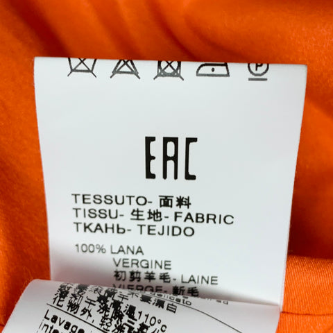 MSGM Size 6 Orange Wool Peak Lapel Jacket Blazer