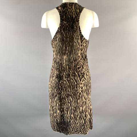 HAIDER ACKERMANN Size S Tan Black Leopard  Print Cotton Blend Tank Top