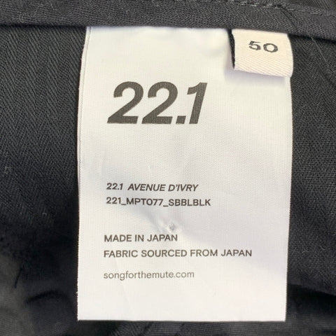SONG FOR THE MUTE SS22 AVENUE D'IVRY Size 34 Black Embossed Nylon Five Pockets Casual Pants