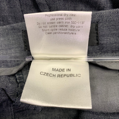 CALVIN KLEIN COLLECTION Size 40 Grey Charcoal Cotton Linen Blend Suit