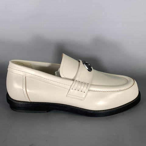 ALEXANDER MCQUEEN Size 10 White Ivory Leather Slip On Loafers
