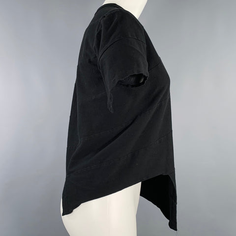 COMME des GARCONS Size M Black Cotton Asymmetrical Short Sleeve T-Shirt