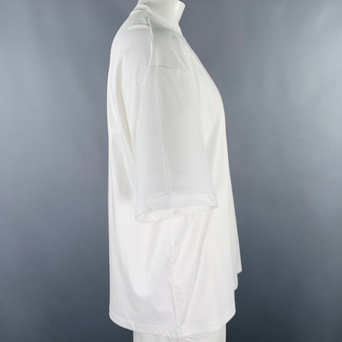 A.4.B Size L White Cotton Blend Oversized T-Shirt