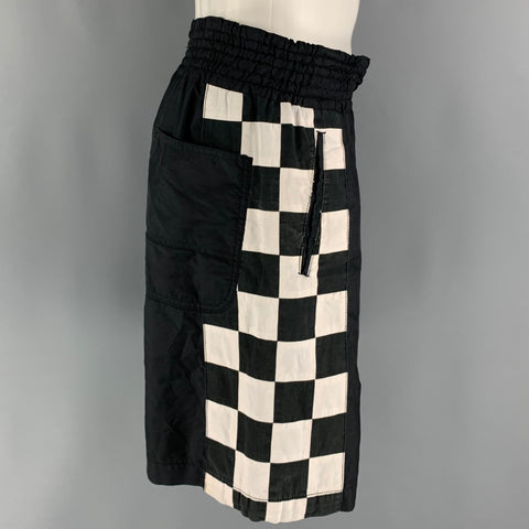 COMME des GARCONS HOMME PLUS Size M Black White Polyester Shorts