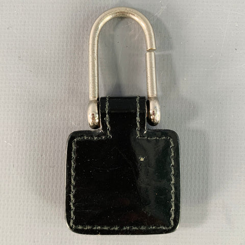 GUCCI Black Silver Leather Monogram Key Holder