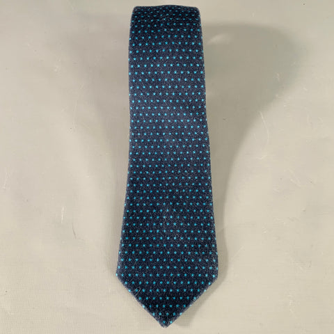 ADAM KIMMEL Navy Stars Cotton Skinny Tie