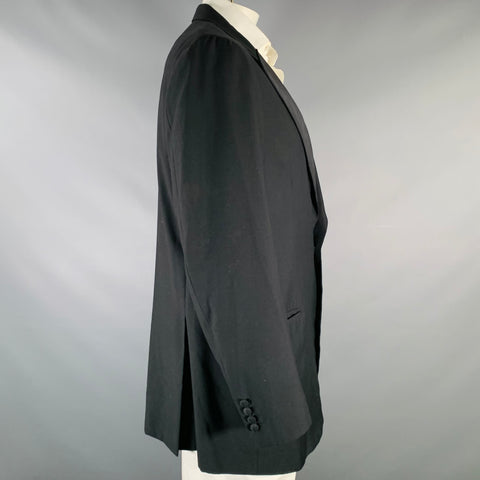 BRIONI Size 46 Black Wool Tuxedo Peak Lapel Sport Coat