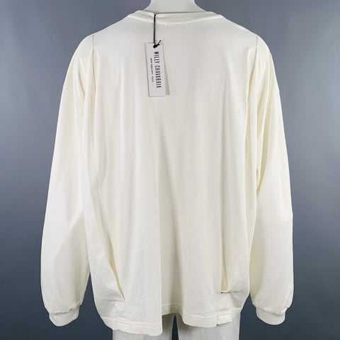 WILLY CHAVARRIA Size XL White Logo Cotton Oversized Sweatshirt