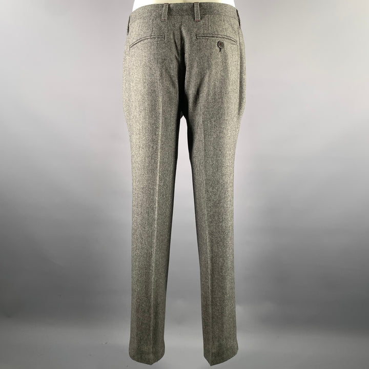 TED BAKER Size 36 Grey Black Marled Wool Polyester Suit