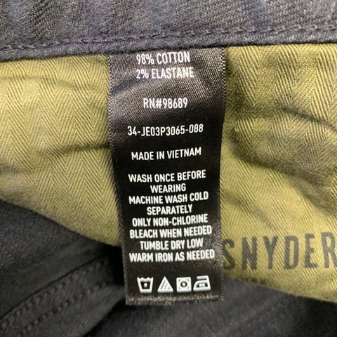 TODD SNYDER Size 34 Black Cotton Blend Button Fly Jeans