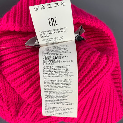 MSGM Size One Size Pink Ribbed Knit Acrylic Hats