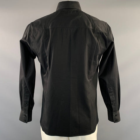 ALEXANDER MCQUEEN FW2020 Size L Black Cotton Button Up Long Sleeve Shirt