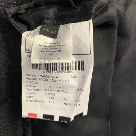 CALVIN KLEIN COLLECTION Size 38 Black White Heather Suit